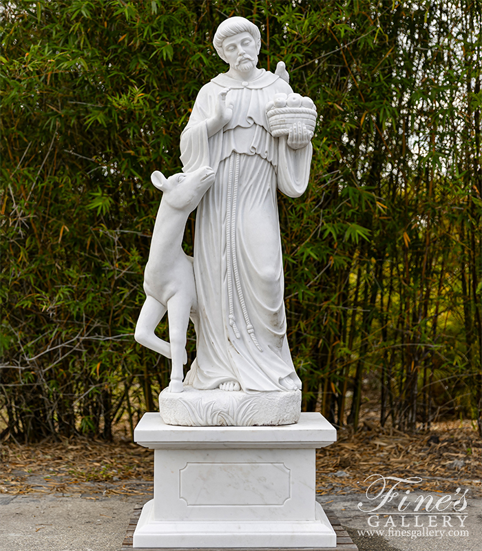 Search Result For Marble Statues  - Saint Francis Marble Statue - MS-1070